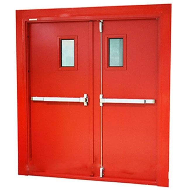 Double Fireproof Steel Door With Glass Double Fireproof Steel Door With Glass